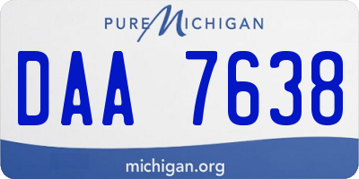 MI license plate DAA7638