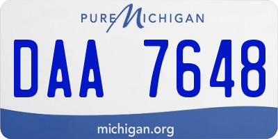 MI license plate DAA7648