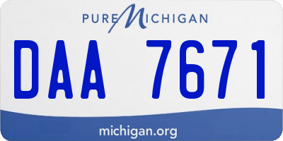 MI license plate DAA7671