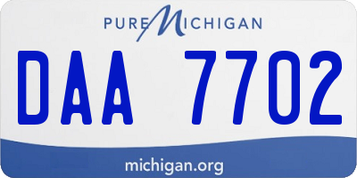 MI license plate DAA7702