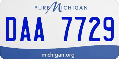 MI license plate DAA7729