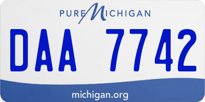 MI license plate DAA7742