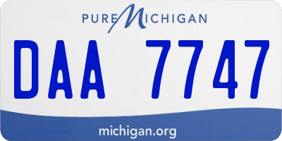 MI license plate DAA7747