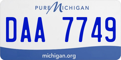 MI license plate DAA7749