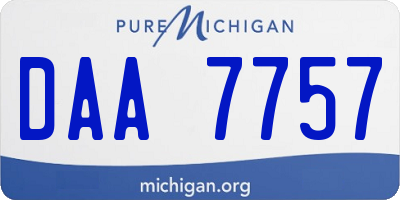 MI license plate DAA7757