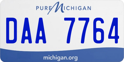 MI license plate DAA7764