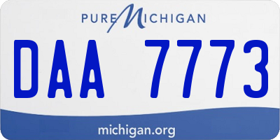 MI license plate DAA7773