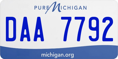 MI license plate DAA7792