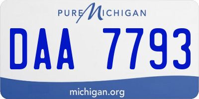 MI license plate DAA7793