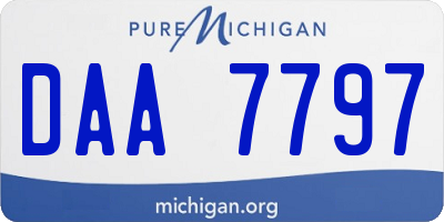 MI license plate DAA7797