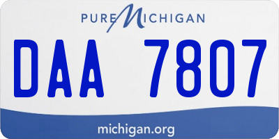 MI license plate DAA7807