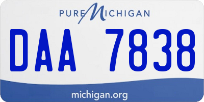 MI license plate DAA7838