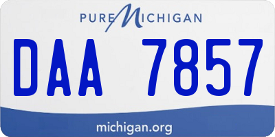 MI license plate DAA7857