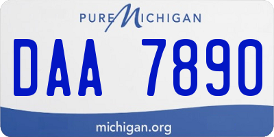 MI license plate DAA7890