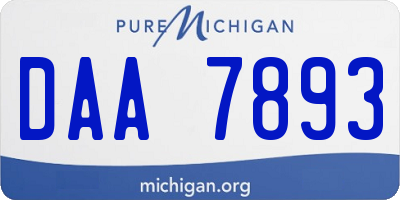 MI license plate DAA7893