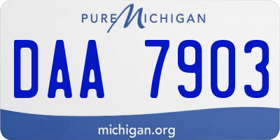 MI license plate DAA7903