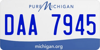 MI license plate DAA7945