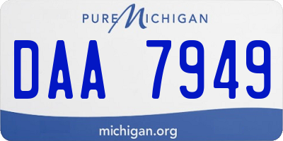 MI license plate DAA7949
