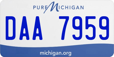 MI license plate DAA7959