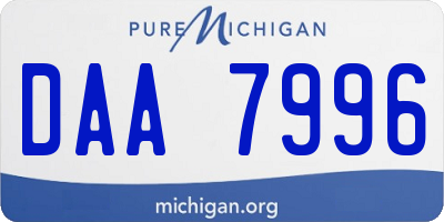 MI license plate DAA7996