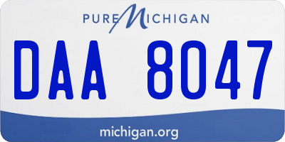 MI license plate DAA8047