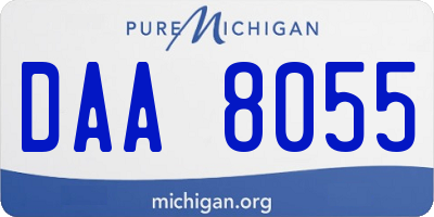 MI license plate DAA8055