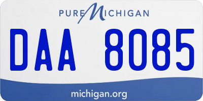 MI license plate DAA8085