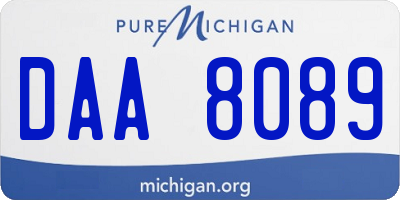 MI license plate DAA8089