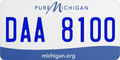 MI license plate DAA8100