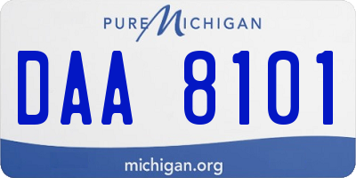 MI license plate DAA8101