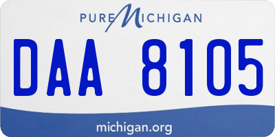 MI license plate DAA8105