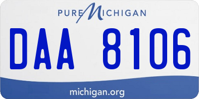 MI license plate DAA8106