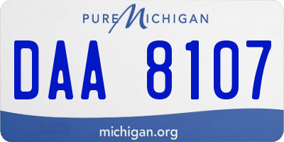 MI license plate DAA8107