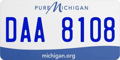 MI license plate DAA8108