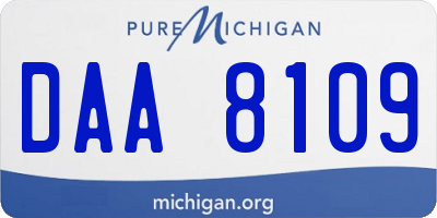 MI license plate DAA8109