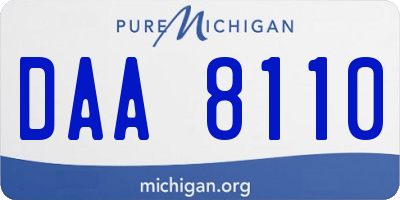 MI license plate DAA8110