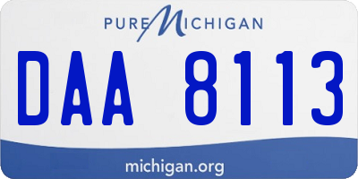 MI license plate DAA8113