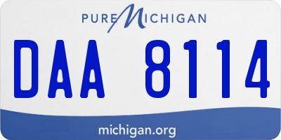 MI license plate DAA8114