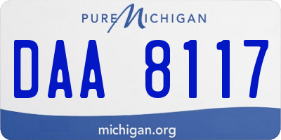 MI license plate DAA8117