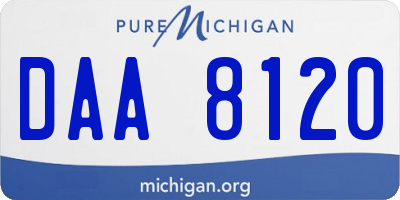 MI license plate DAA8120