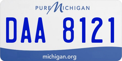 MI license plate DAA8121