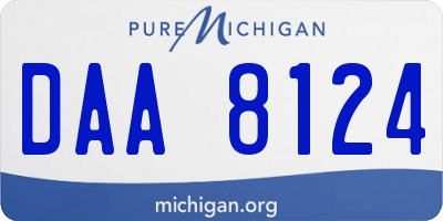 MI license plate DAA8124