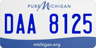 MI license plate DAA8125