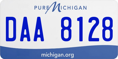 MI license plate DAA8128