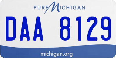 MI license plate DAA8129