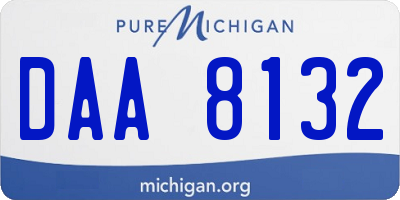 MI license plate DAA8132