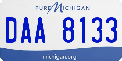 MI license plate DAA8133