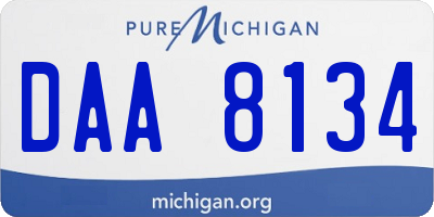 MI license plate DAA8134