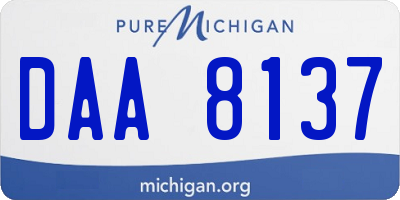 MI license plate DAA8137