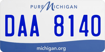 MI license plate DAA8140